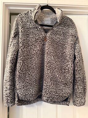 Thread & Supply Gray Sherpa Quarter-Zip Pullover